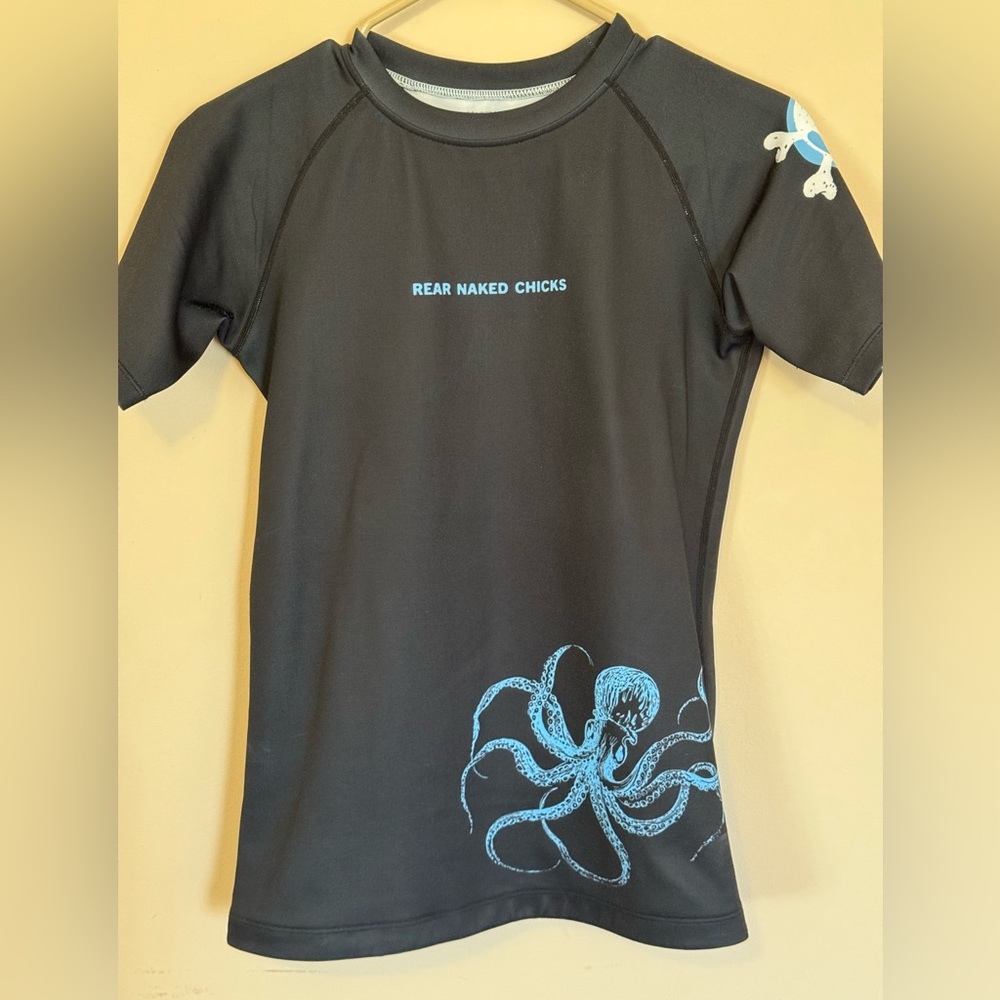 Xmartial women’s rashguard - Rear Naked Chicks - Stuggle Cuddle octopus. Medium.